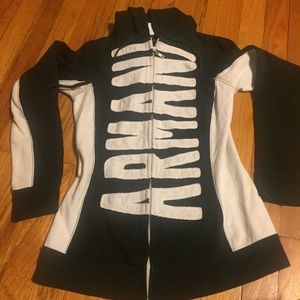 🖤 Black n White Armani Exchange Zip Up size Small
